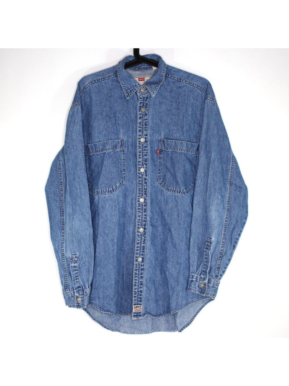 Vintage Levi's Mens Small Red Tab Denim Button Up Shirt Z21